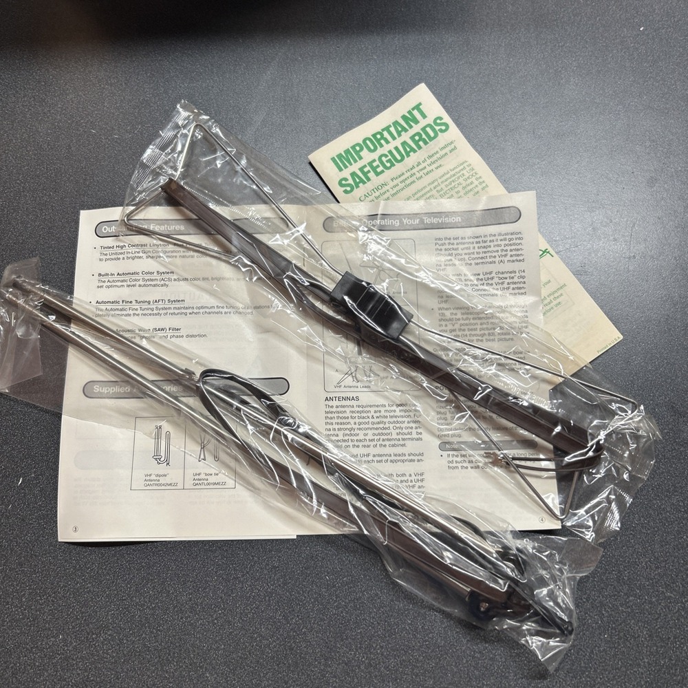 Vintage Sharp UHF/HDTV Bow Tie Dipole VHF Analog Antenna New Old Stock Sealed